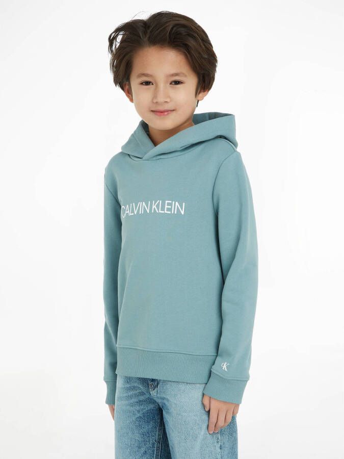 Calvin Klein unisex hoodie met logoprint lichtblauw