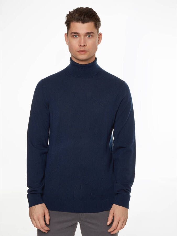 CALVIN KLEIN Heren Truien & Vesten Superior Wool Turtle Neck Donkerblauw