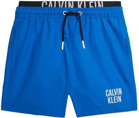 Calvin Klein zwemshort blauw Jongens Gerecycled polyester (duurzaam) Logo 140 152