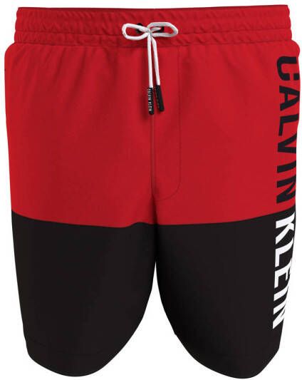 Calvin Klein zwemshort rood zwart Jongens Gerecycled polyester (duurzaam) 164 176