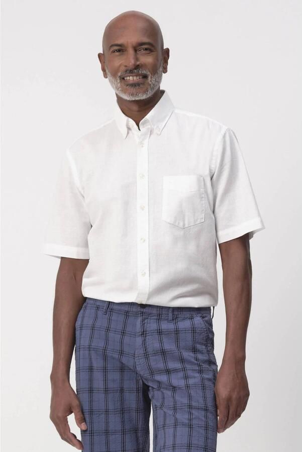 Campbell linnen casual overhemd wit