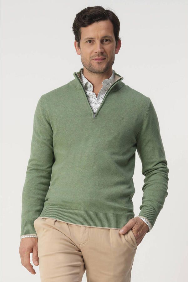 Campbell pullover fijn gebreid groen