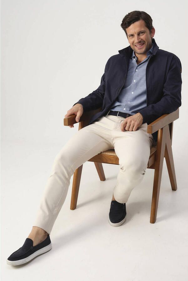 Campbell regular casual overhemd blauw - Foto 2