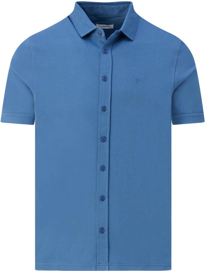 Campbell regular casual overhemd blauw