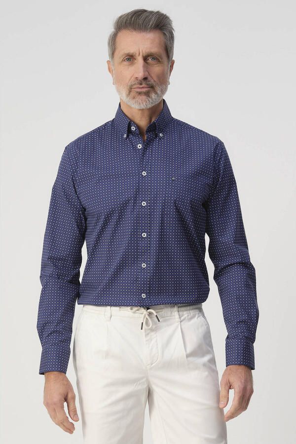 Campbell Regular casual overhemd blauw