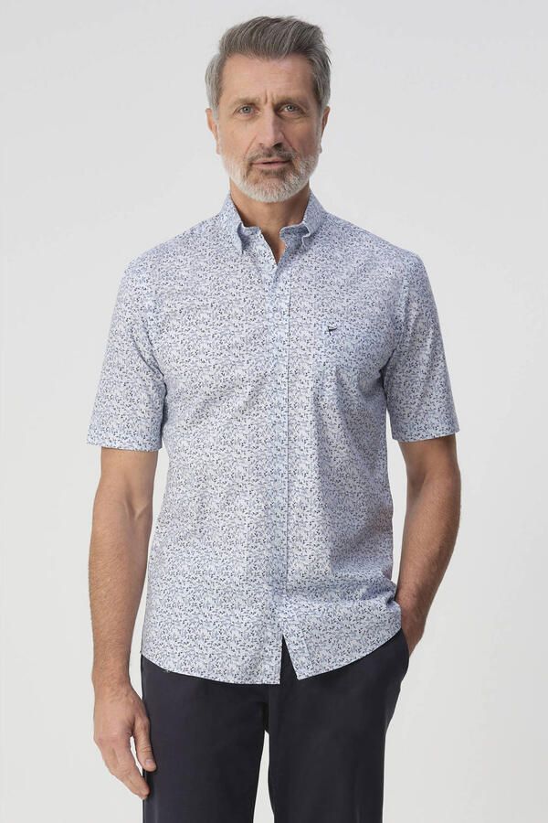 Campbell regular casual overhemd lichtblauw