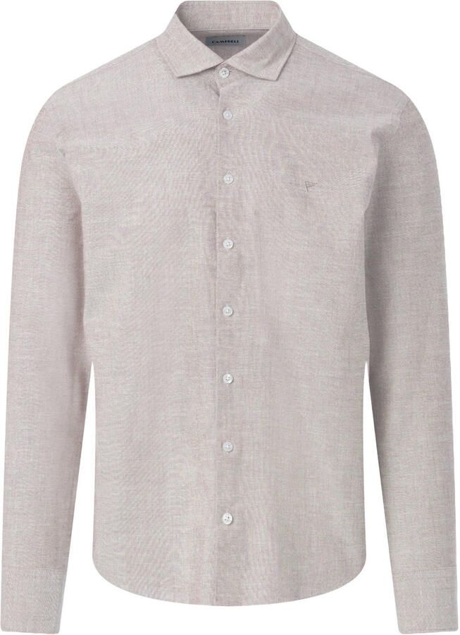Campbell regular casual overhemd zand
