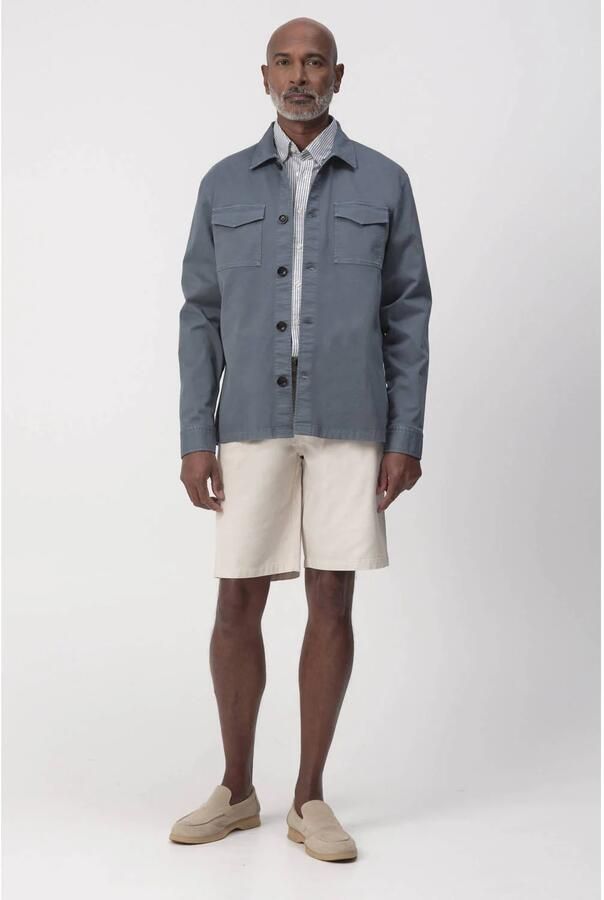 Campbell regular overshirt grijsblauw