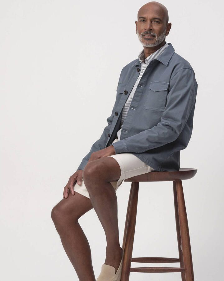 Campbell regular overshirt grijsblauw - Foto 2