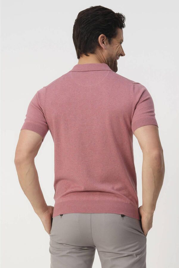 Campbell regular polo roze fijn gebreid - Foto 2