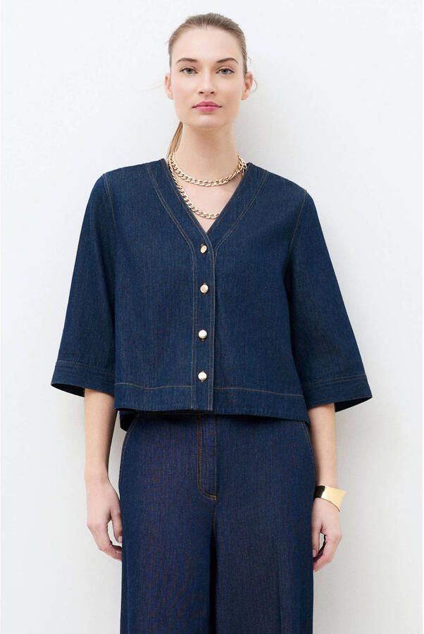 Caroll blouse dark blue denim