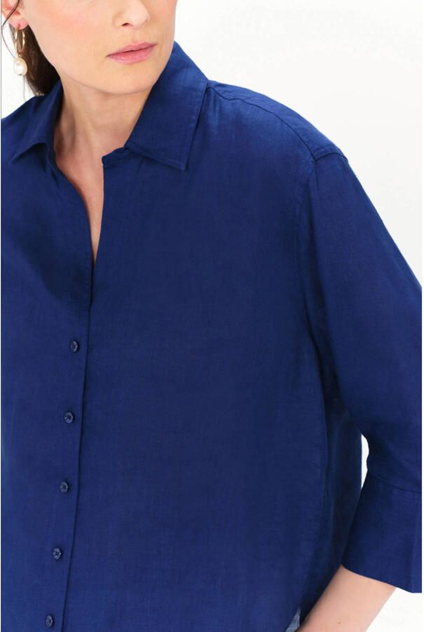 Caroll blouse met linnen blauw - Foto 2
