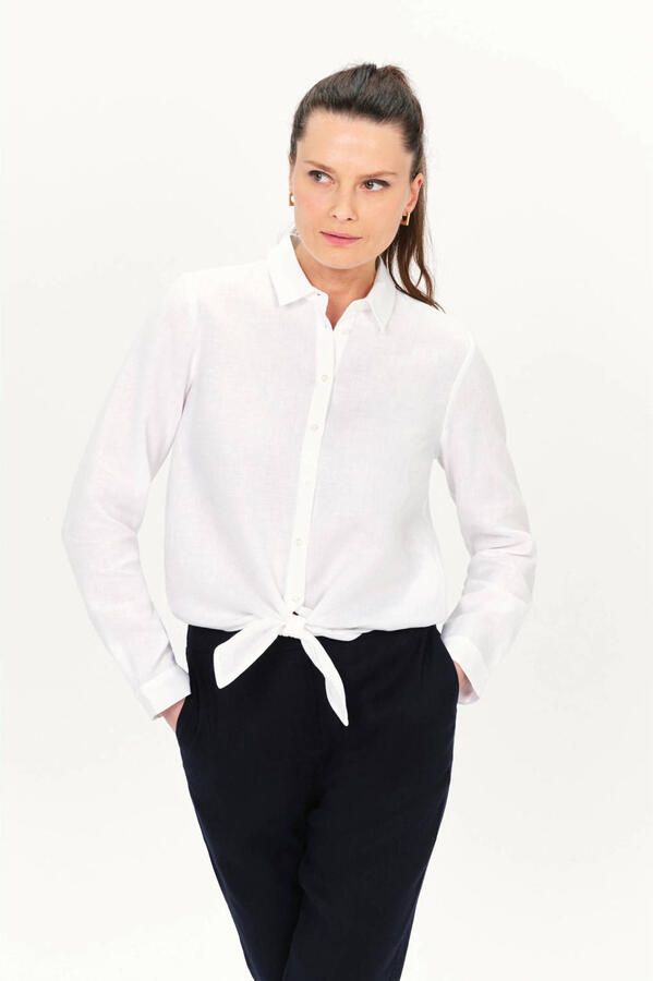 Caroll blouse met linnen wit