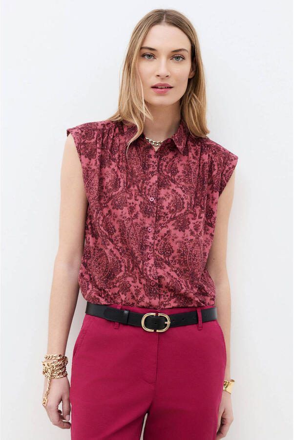Caroll blouse met paisley print oudroze