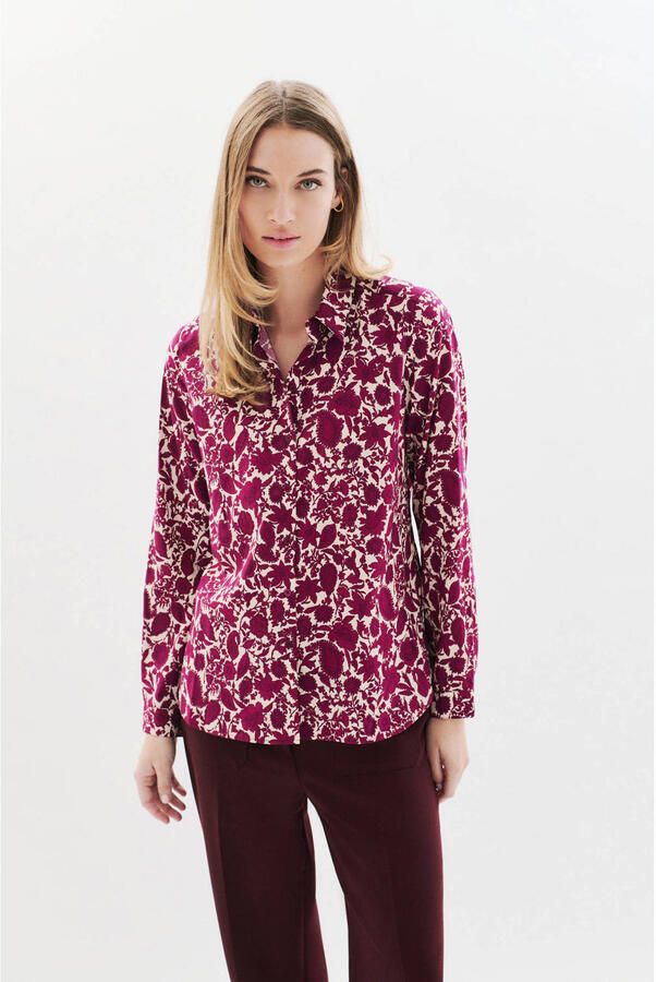 Caroll blouse wit donkerrood - Foto 2
