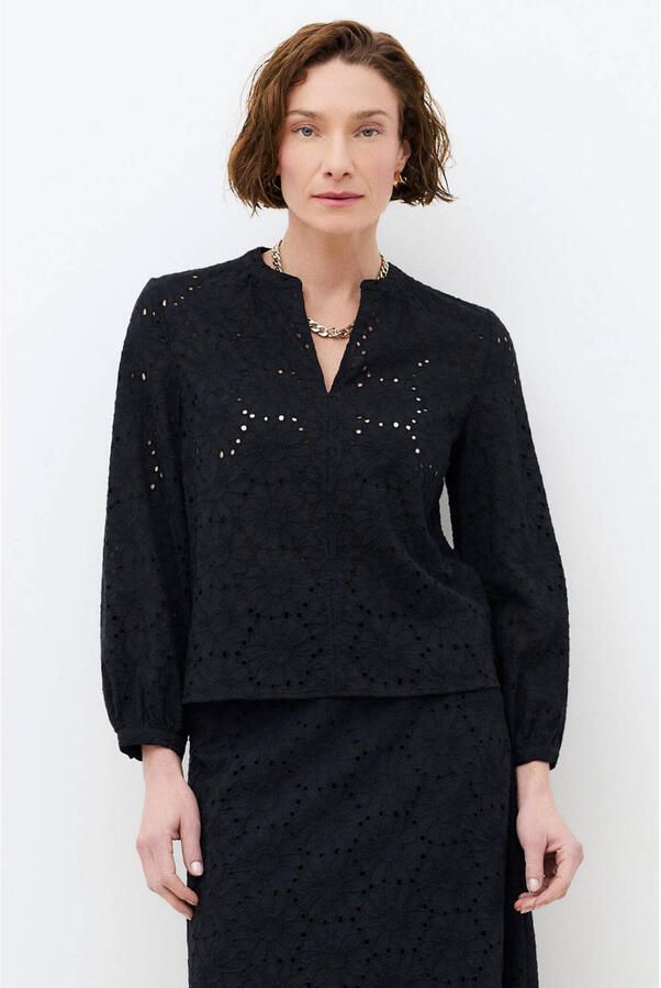 Caroll blouse zwart broderie