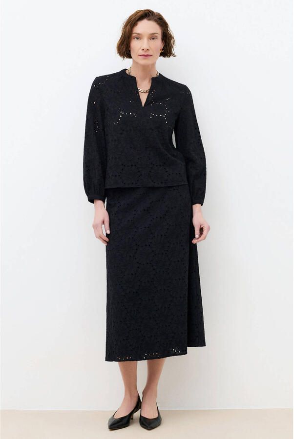 Caroll blouse zwart broderie - Foto 3