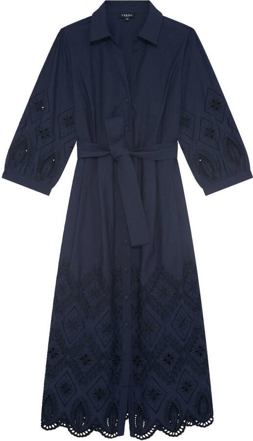 Caroll blousejurk broderie marineblauw - Foto 3