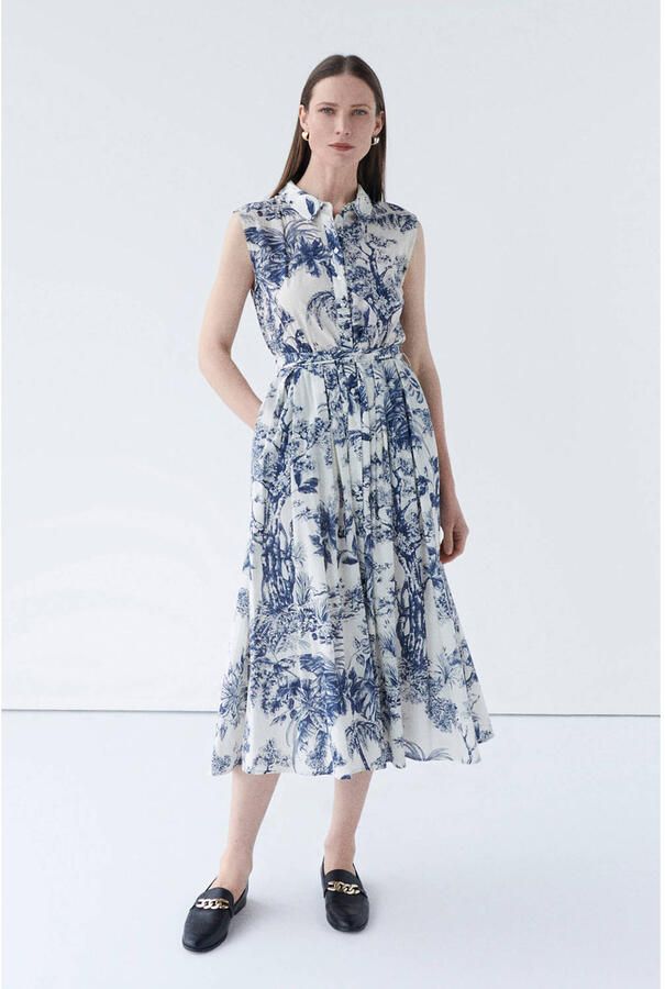 Caroll blousejurk marineblauw