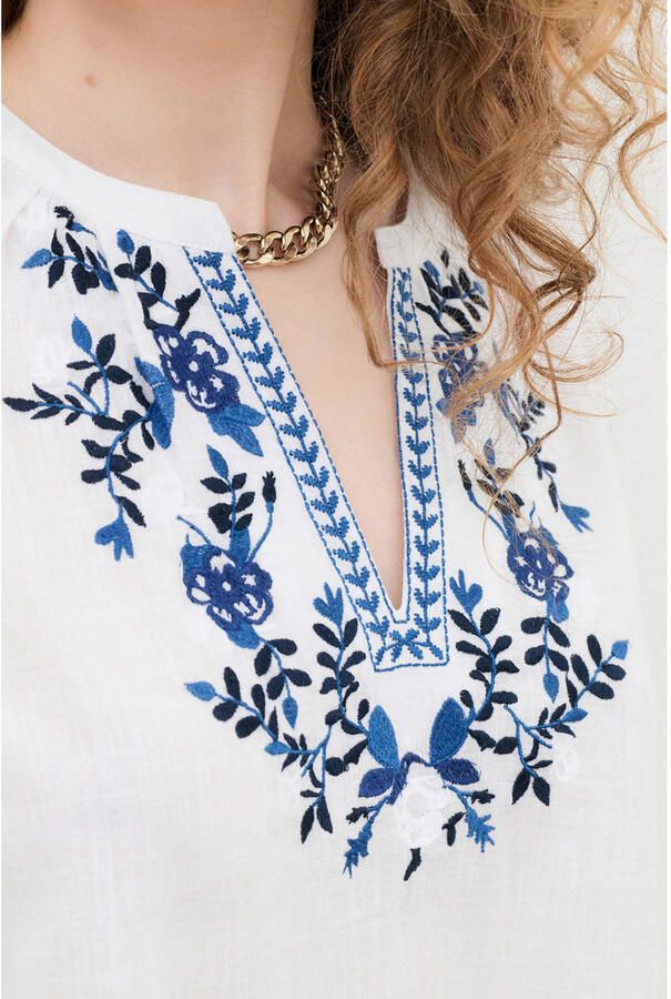 Caroll blousetop met borduursels wit - Foto 2
