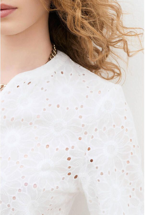 Caroll broderie blouse wit - Foto 2