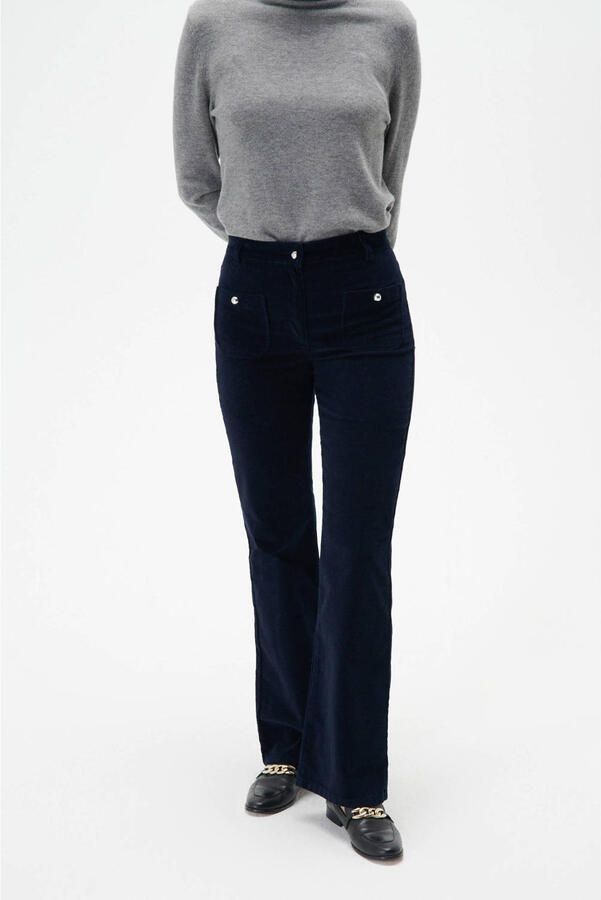 Caroll corduroy bootcut high waist broek donkerblauw - Foto 2