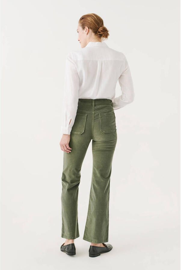 Caroll corduroy bootcut high waist broek kaki - Foto 3