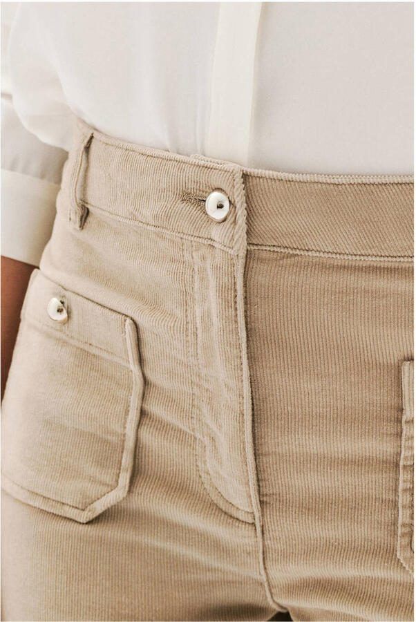 Caroll corduroy bootcut high waist broek zand - Foto 2
