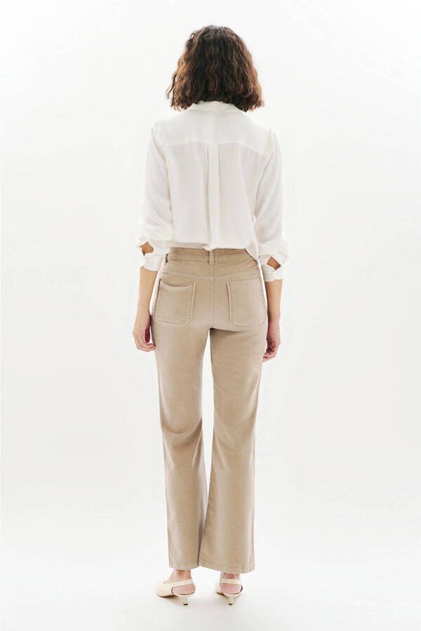 Caroll corduroy bootcut high waist broek zand - Foto 3