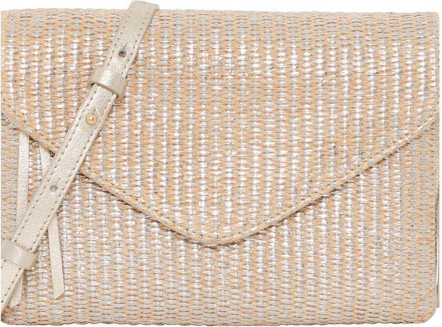 Caroll crossbody tas naturel zilverkleurig