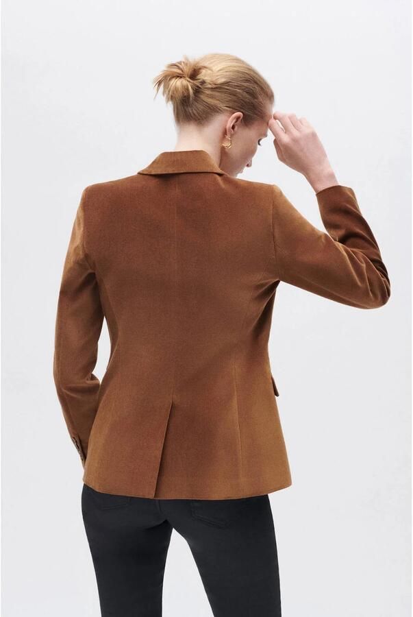 Caroll fluwelen regular blazer taupe - Foto 2