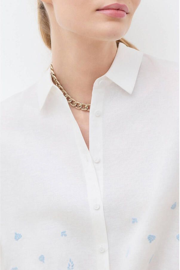 Caroll gebloemde blouse met linnen wit - Foto 2