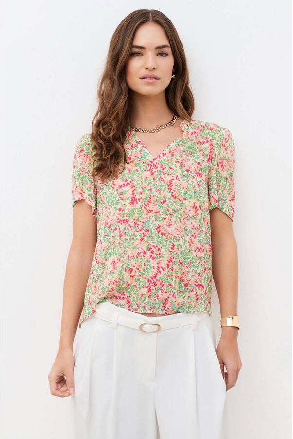 Caroll gebloemde blousetop groen