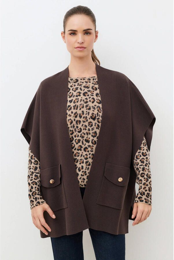 Caroll gebreid vest donkerbruin