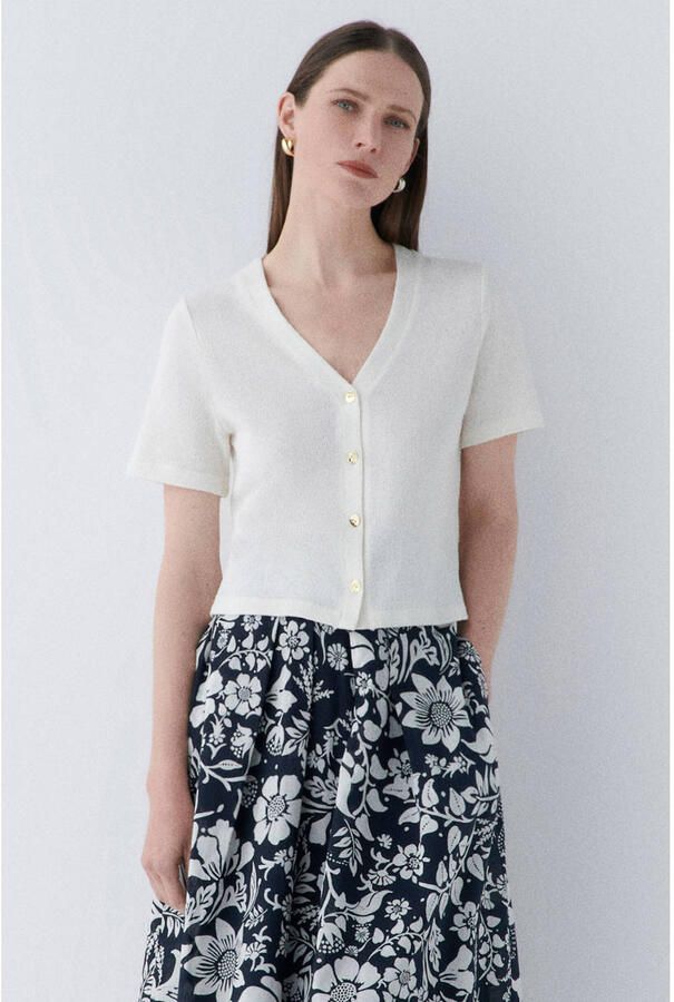 Caroll gebreid vest ecru