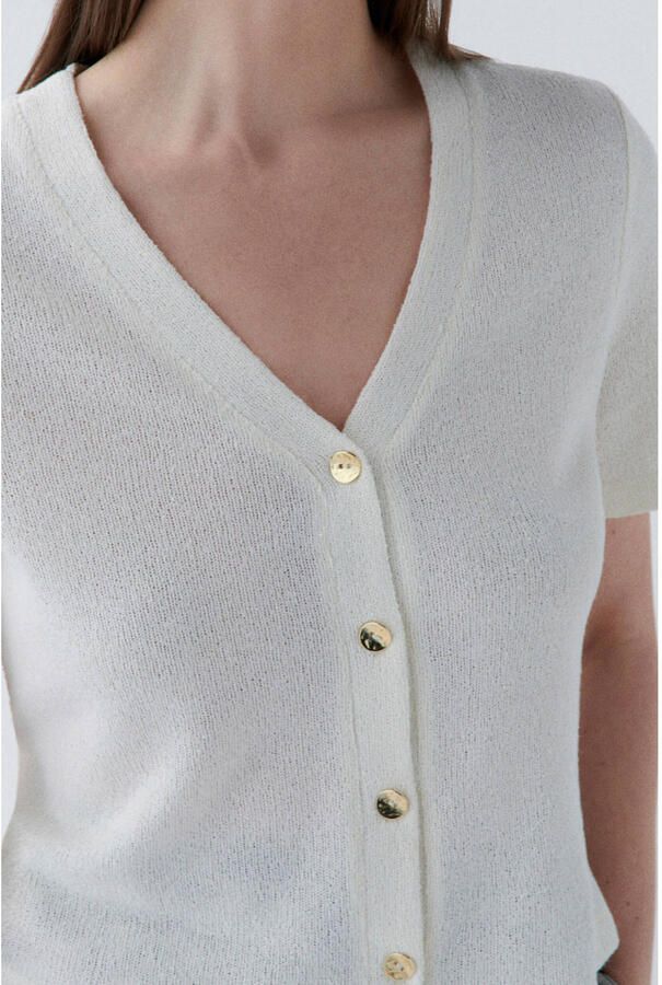 Caroll gebreid vest ecru - Foto 2