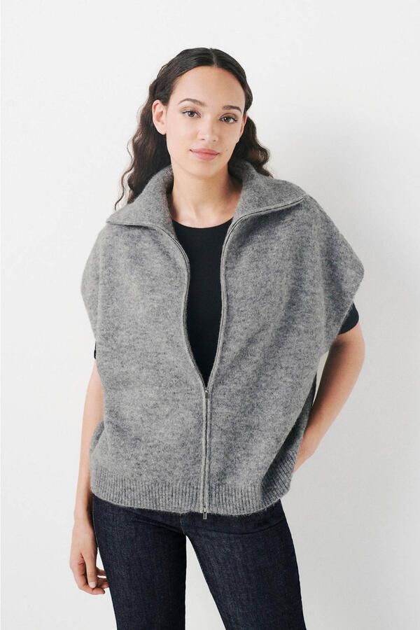 Caroll gebreid vest lichtgrijs