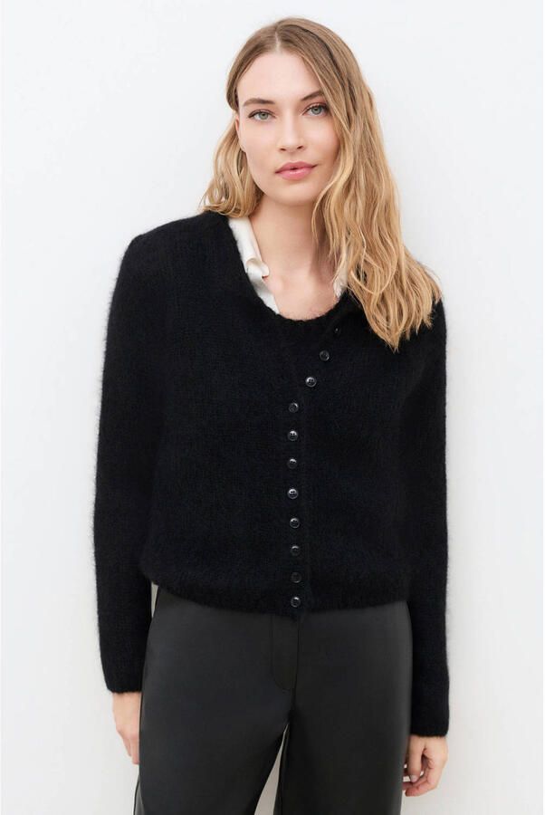 Caroll gebreid vest met wol zwart