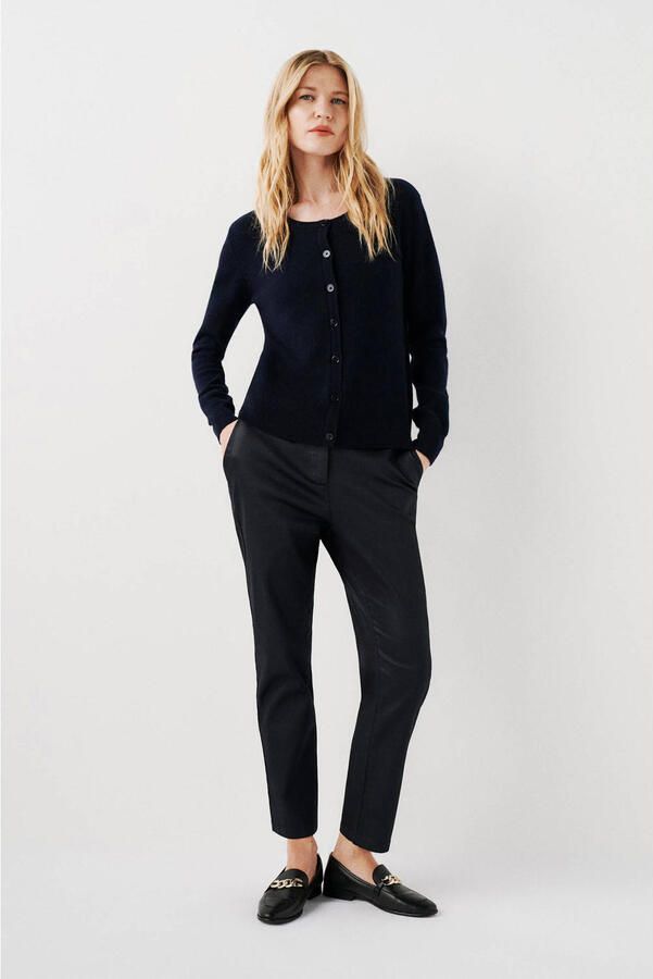 Caroll gebreid vest van kasjmier marineblauw - Foto 3