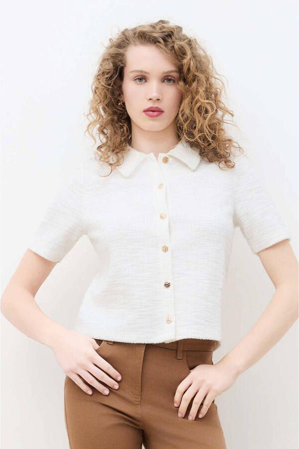 Caroll gebreide top ecru