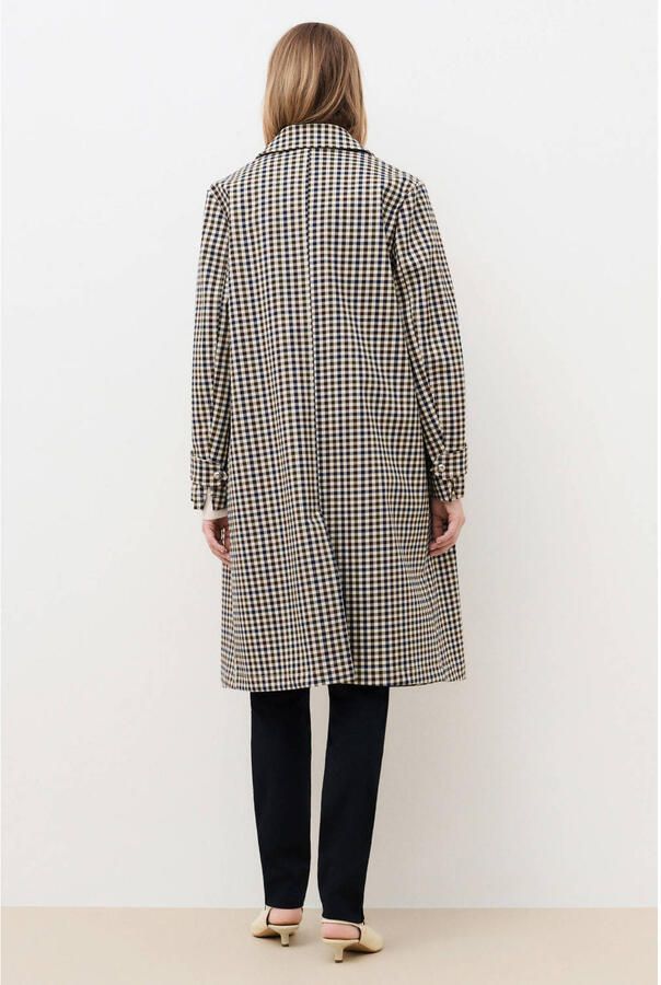 Caroll geruite trenchcoat zand blauw - Foto 2