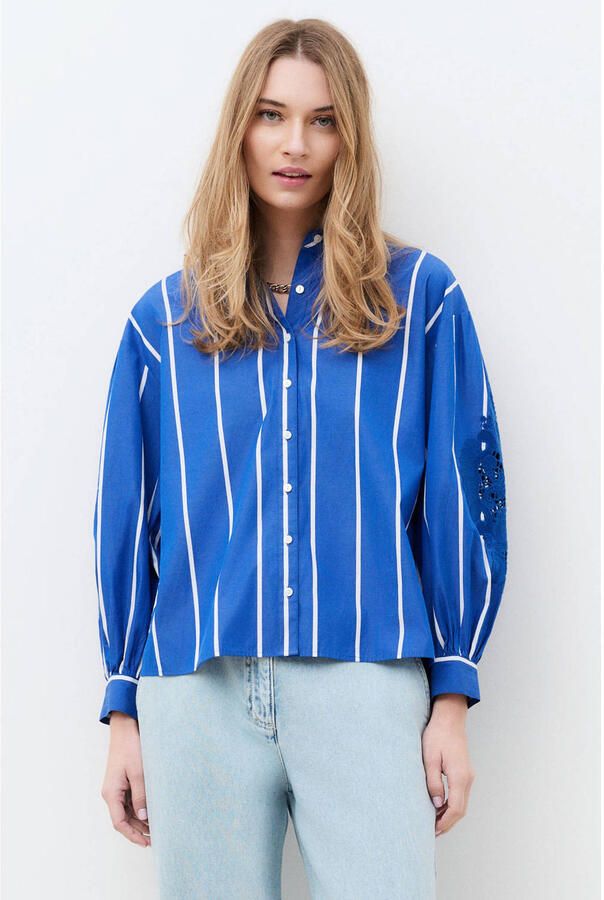 Caroll gestreepte blouse blauw