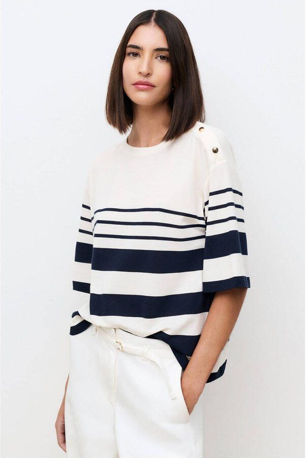 Caroll gestreepte pullover donkerblauw