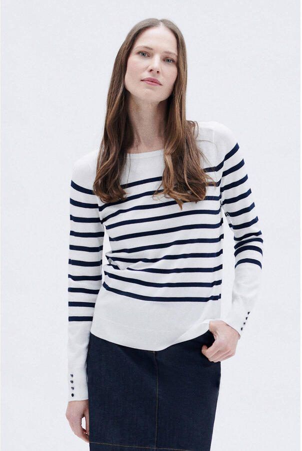 Caroll gestreepte pullover ecru
