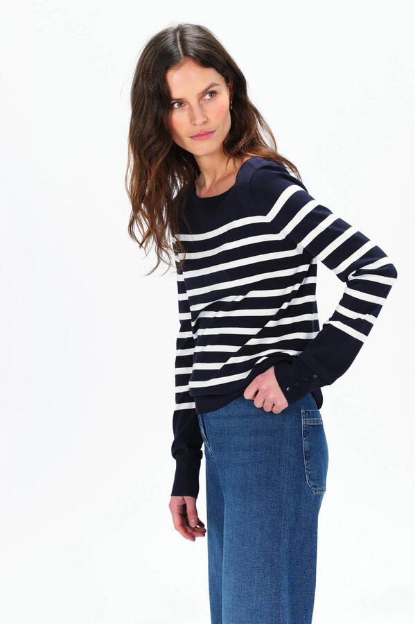 Caroll gestreepte pullover marineblauw