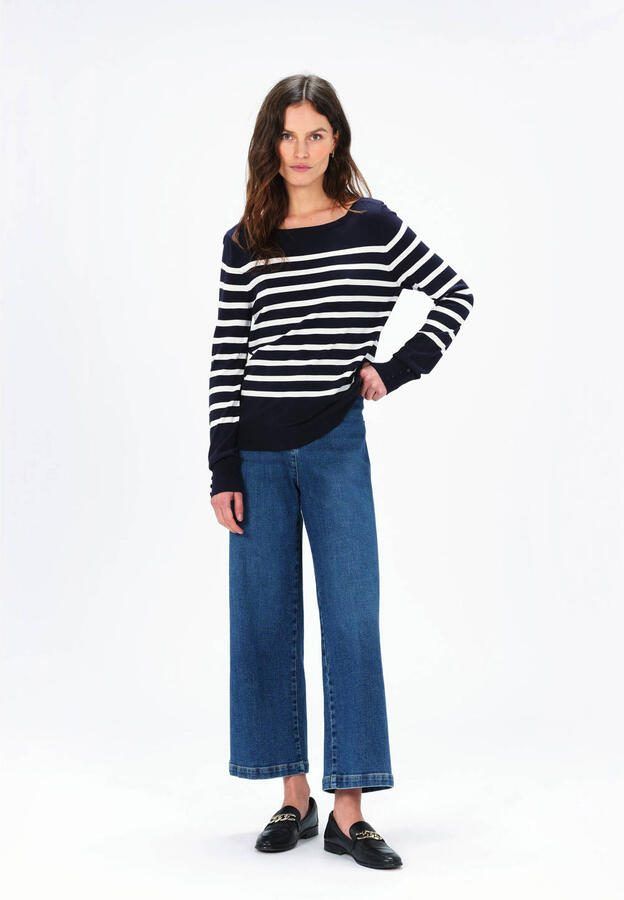 Caroll gestreepte pullover marineblauw - Foto 2