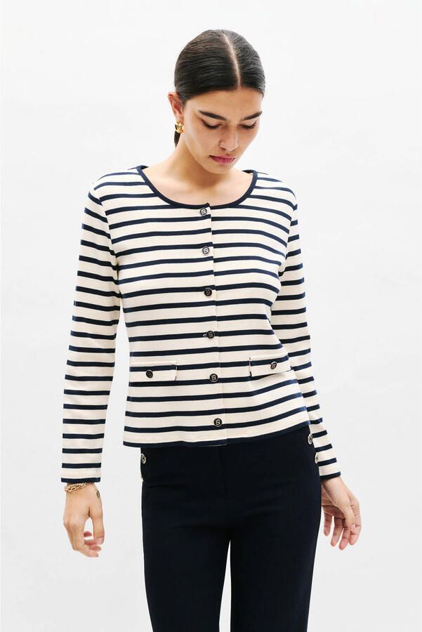 Caroll gestreepte vest crème