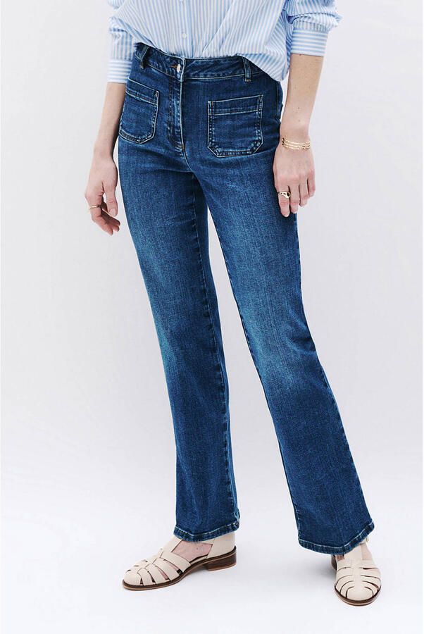 Caroll high waist bootcut jeans medium blue denim