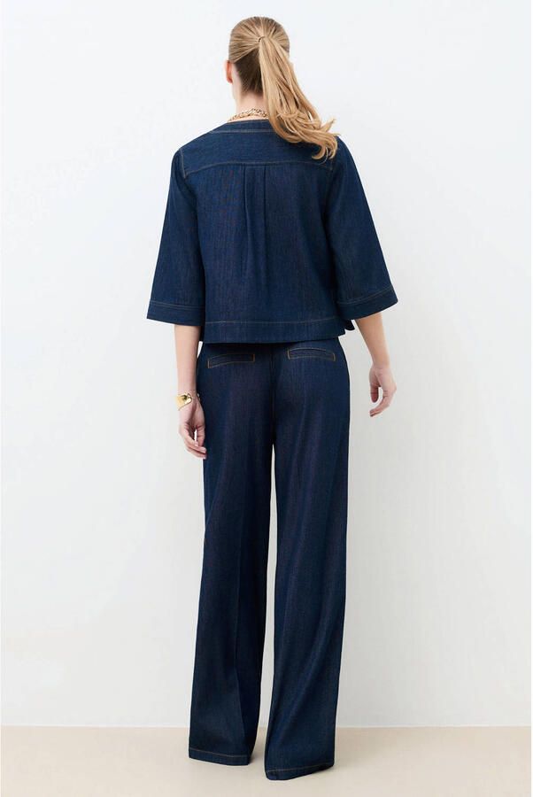 Caroll high waist wide leg jeans dark blue denim - Foto 3