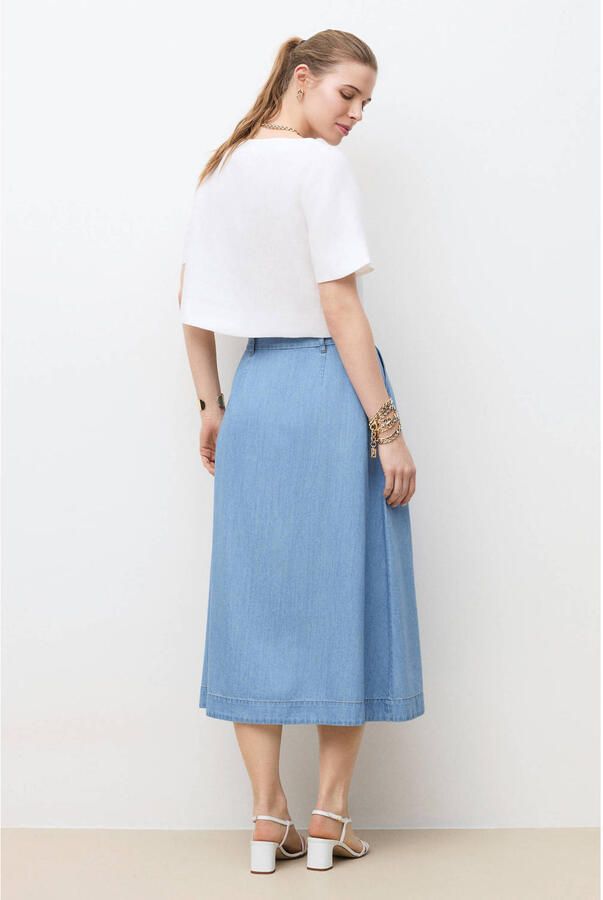 Caroll linnen cropped top wit - Foto 3